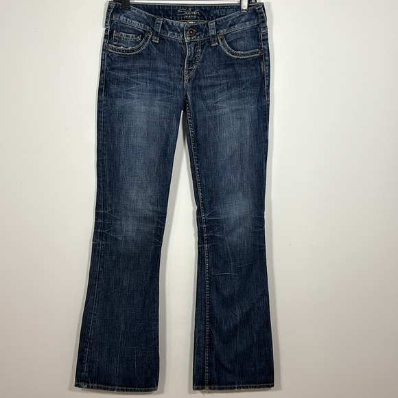 Silver Jeans Pioneer 28 Low Rise Denim Jean Bootcut Y2K Flap Pocket - Picture 2 of 9